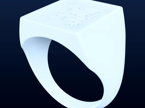 Flanders Lion Signet Ring - Lost Wax Casting STL OBJ 3D Print Model