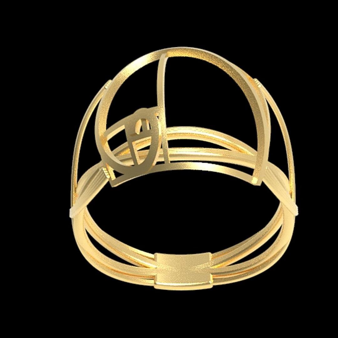 fancy fibonacci ring 3D Print Model .c4d .max .obj .3ds .fbx .stl .blend 