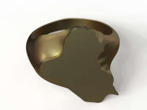 irak map ring 3D प्रिंट मॉडल