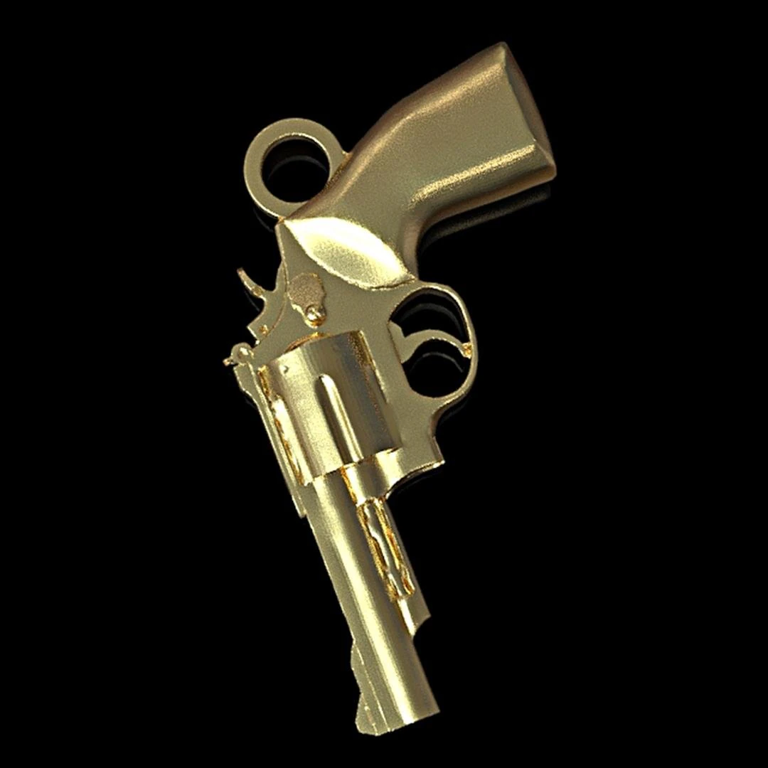 revolver pendant 3D Print Model .c4d .max .obj .3ds .fbx .stl .blend