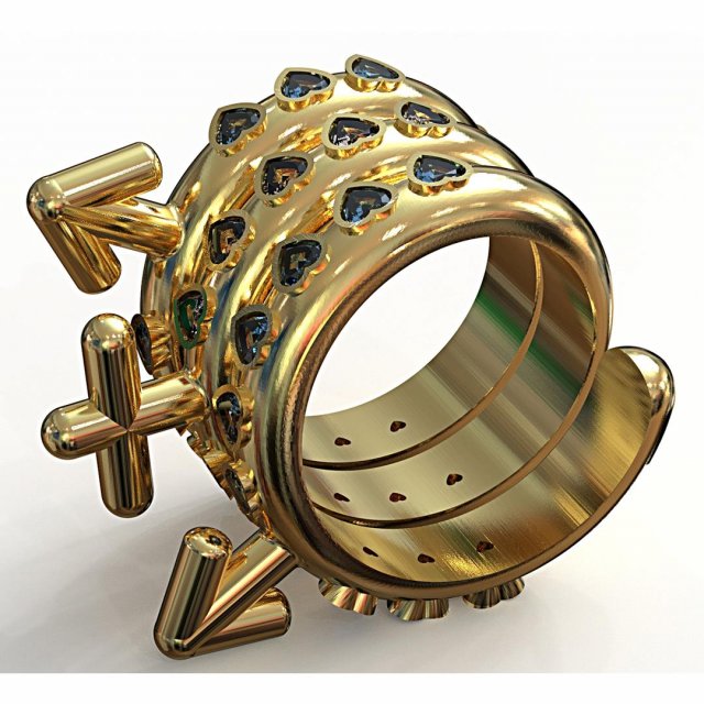 kinky 3some ring 3D Print Model .c4d .max .obj .3ds .fbx .stl .blend 
