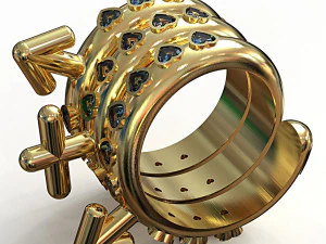 Versauter Dreier-Ring 3D Druckmodell