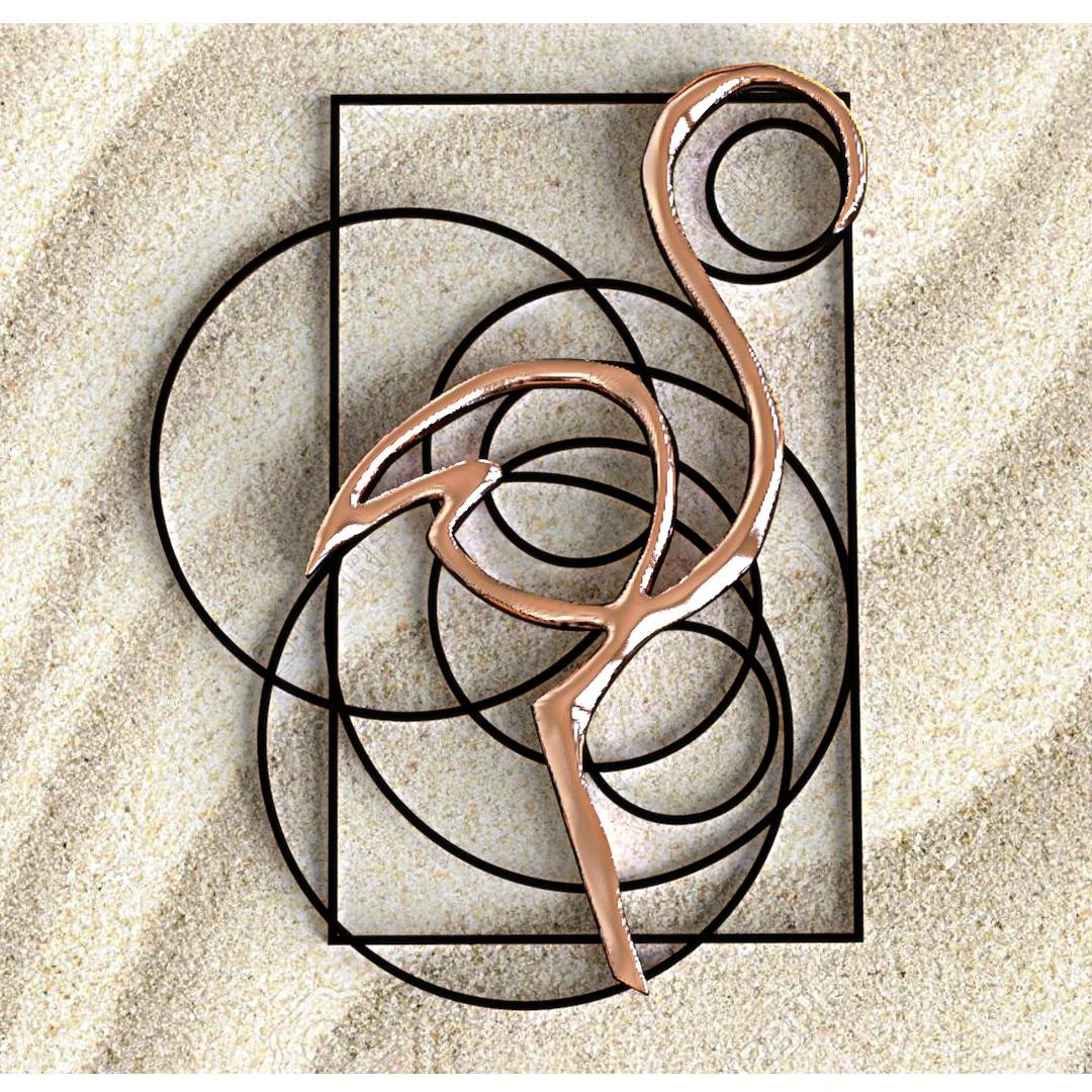 flamingo circles pendant 3D Print Model .c4d .max .obj .3ds .fbx .stl .blend