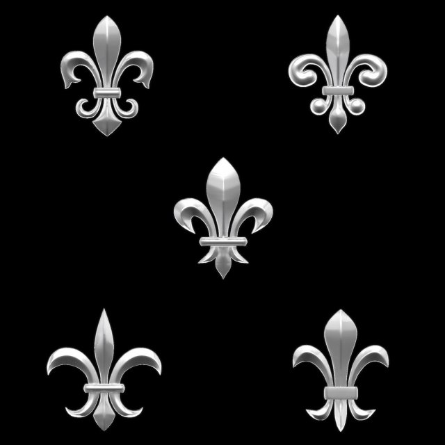 heradlry pack fleur-de-lys for jewelry 3D प्रिंट मॉडल .c4d .max .obj .3ds .fbx .stl .blend 