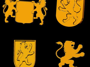 ジュエリー用の紋章パック ライオン 3Dモデル