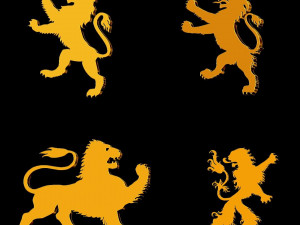 heraldry pack lions for jewelry 3D-Modell