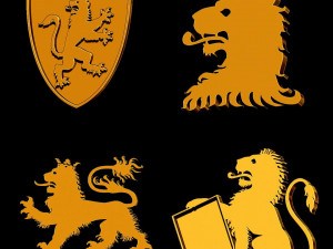 heraldry pack lions for jewelry 3D-Modell