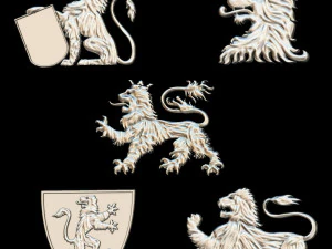 heraldry pack for jewlery lions 2 3D Print Model