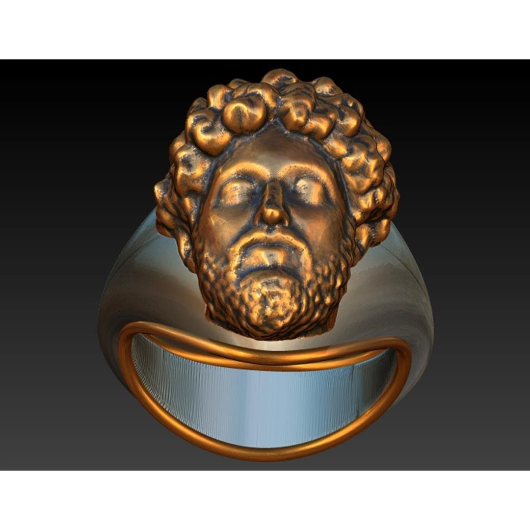 bronze-silver marcus aurelius mensring 3D Print Model .c4d .max .obj .3ds .fbx .stl .blend