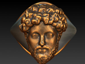 bronze-silver marcus aurelius mensring 3Dプリントモデル