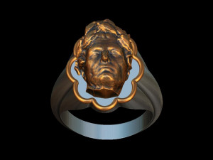 cesar bronze silver ring 3D Baskı Modeli