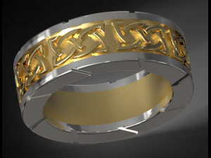 anello celtico di due metalli Modello di stampa 3D