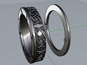 two metals celtic ring 3D Принт Модель