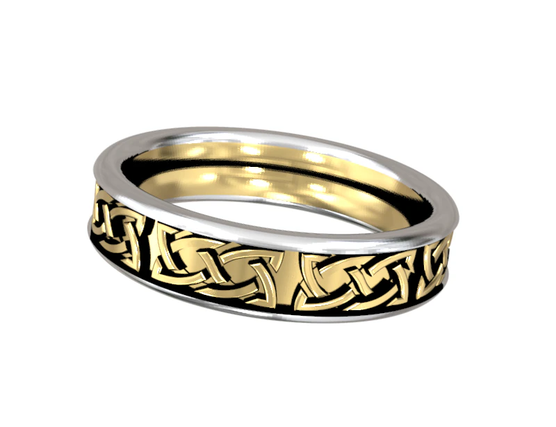 two metals celtic ring - fem edition 3D Print Model .c4d .max .obj .3ds .fbx .stl .blend 