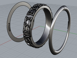 two metals celtic ring - fem edition 3Dプリントモデル