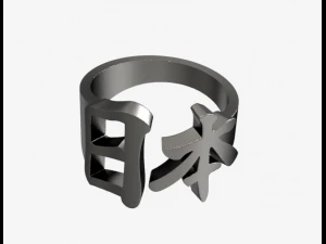 japan kanji ring -new 3D Print Model