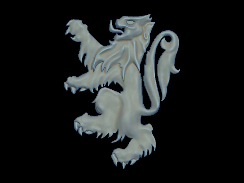 lion heraldry element 3D Print Model .c4d .max .obj .3ds .fbx .stl .blend