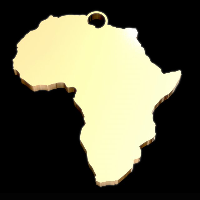 africa pendant 3Dプリントモデル .c4d .max .obj .3ds .fbx .stl .blend 