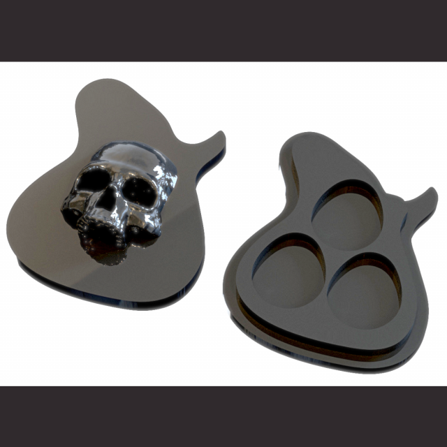 skull plectrum holder 3D 프린트 모델 .c4d .max .obj .3ds .fbx .stl .blend 