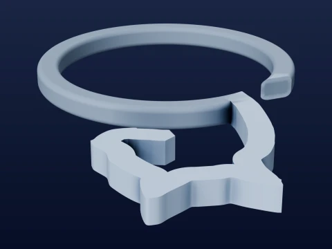 Abstract Cat Ring Castable STL for Lost Wax Casting 3D Принт Модель