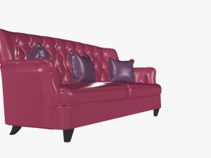 realistic leather sofa 3Dモデル