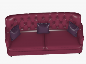 realistic leather sofa 3Dモデル