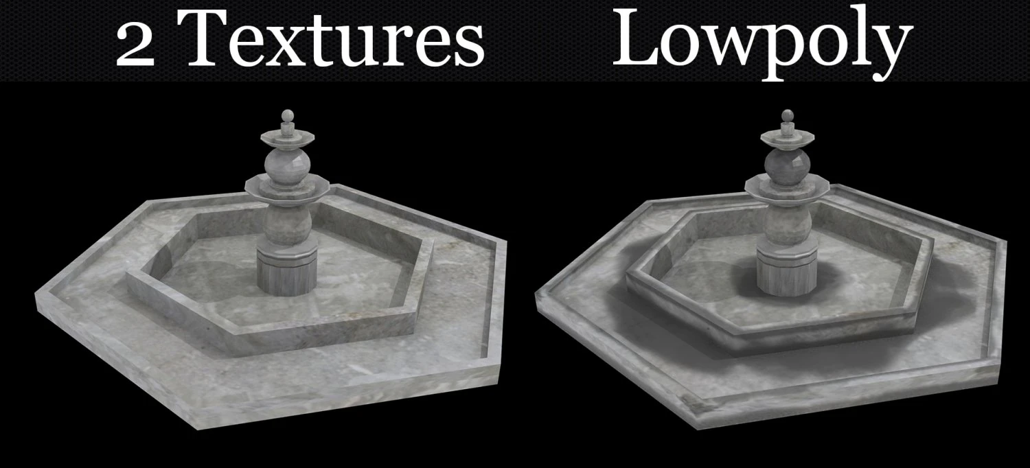fountain lowpoly 3D Model .c4d .max .obj .3ds .fbx .stl .blend