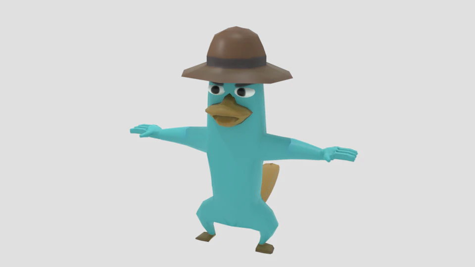 platypus perry lowpoly 3D Model .c4d .max .obj .3ds .fbx .stl .blend 