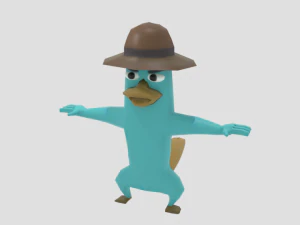Schnabeltier Perry Lowpoly 3D Modell