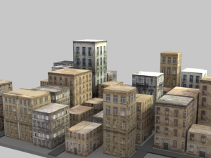 cityscape lowpoly vr - ar ready 3D मॉडल