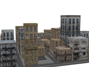 cityscape lowpoly vr - ar ready 3D 模型