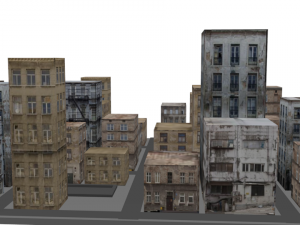 cityscape lowpoly vr - ar ready 3D 模型