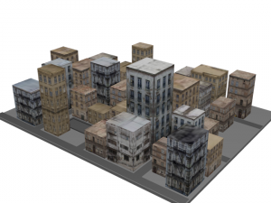cityscape lowpoly vr - ar ready 3D 模型