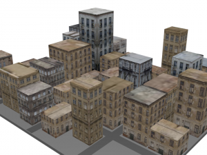 cityscape lowpoly vr - ar ready 3D 模型