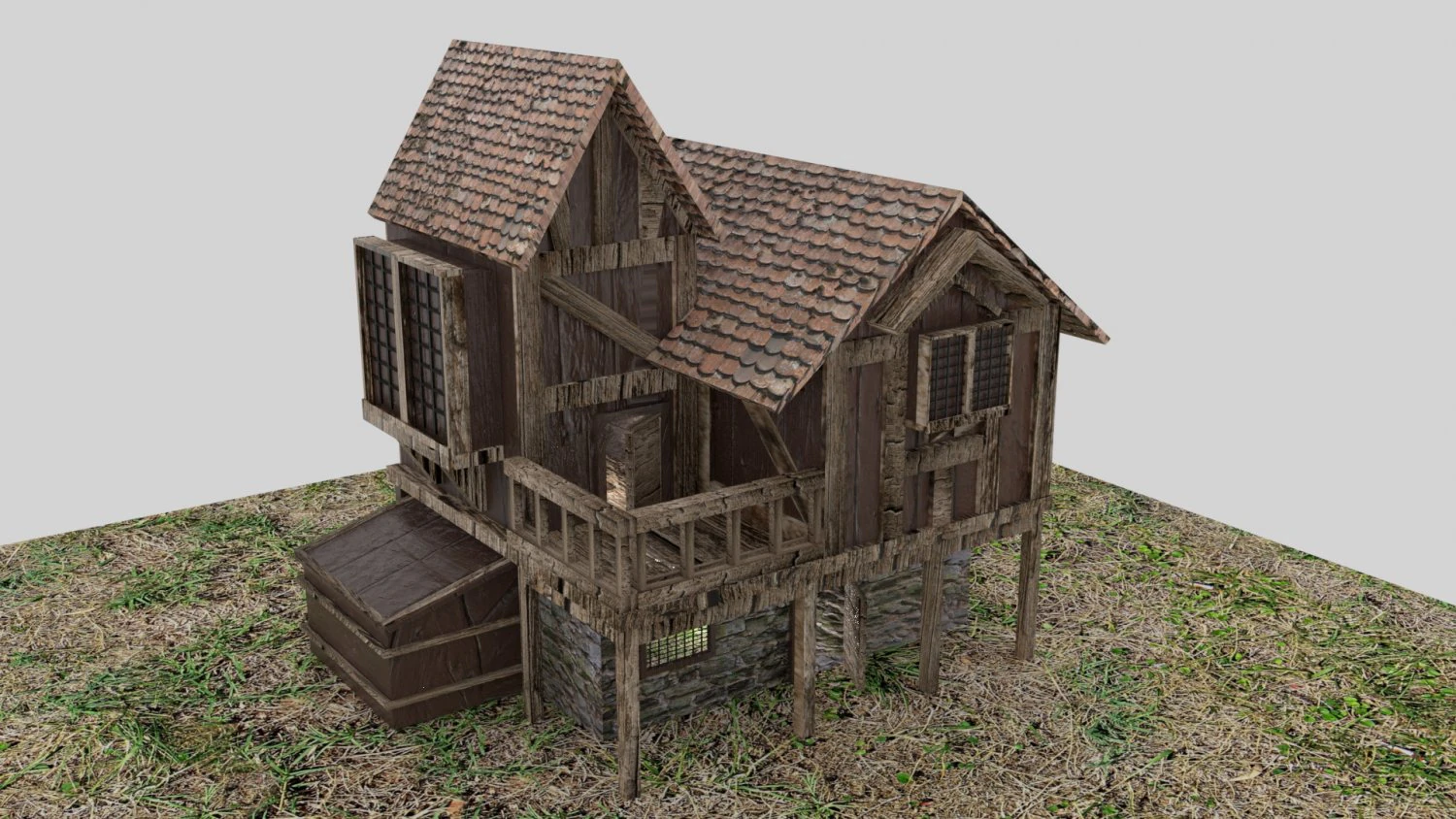 medieval house 4k 3D Model .c4d .max .obj .3ds .fbx .stl .blend 