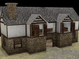 casa medievale 4k Modello 3D