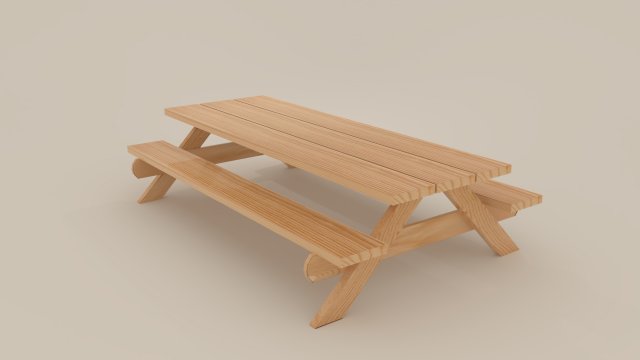 picnic bench 3D 모델 .c4d .max .obj .3ds .fbx .stl .blend 