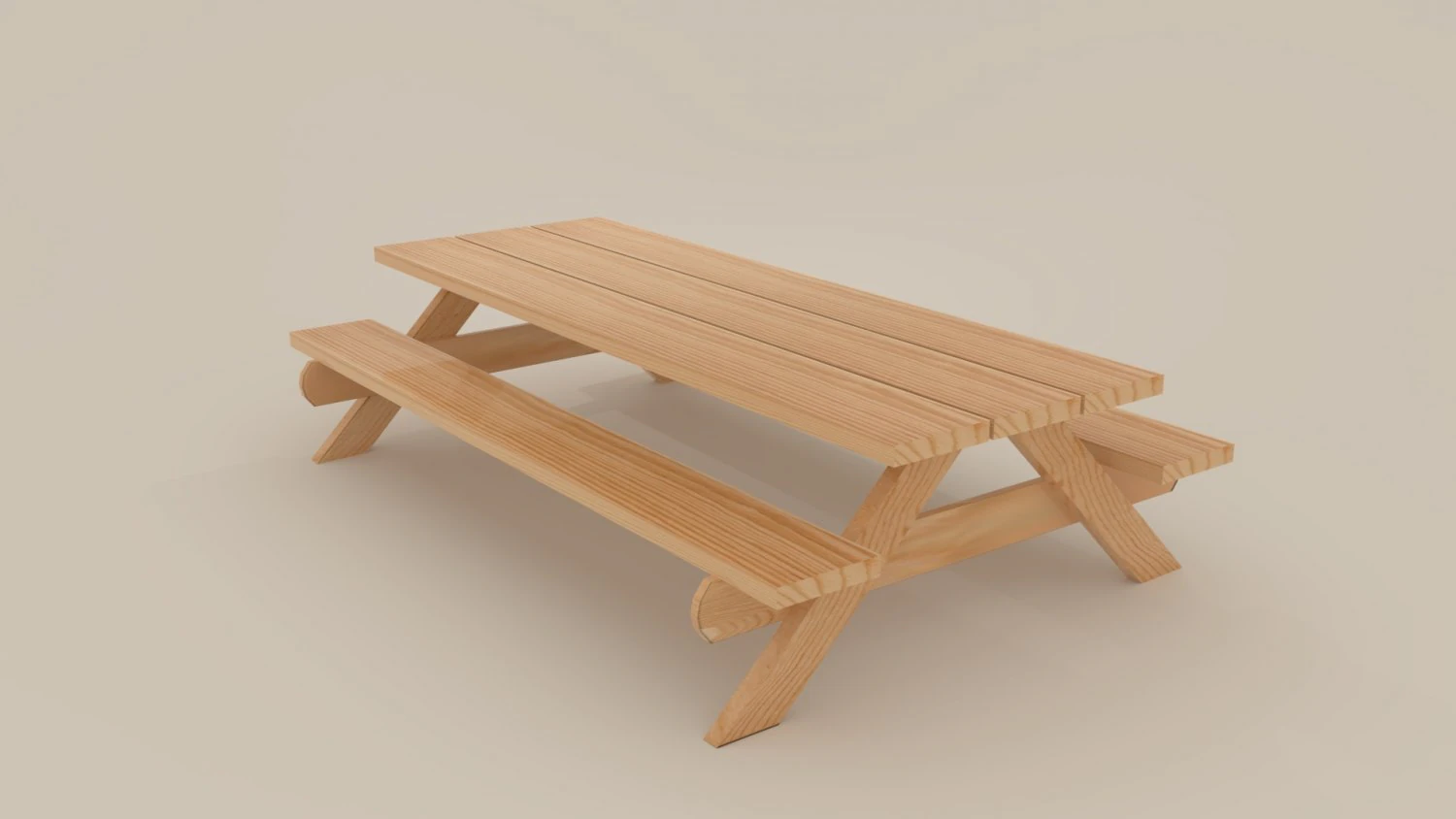 picnic bench 3D Model .c4d .max .obj .3ds .fbx .stl .blend