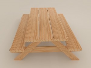picnic bench 3D 모델