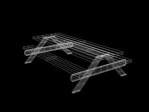 picnic bench 3D 모델
