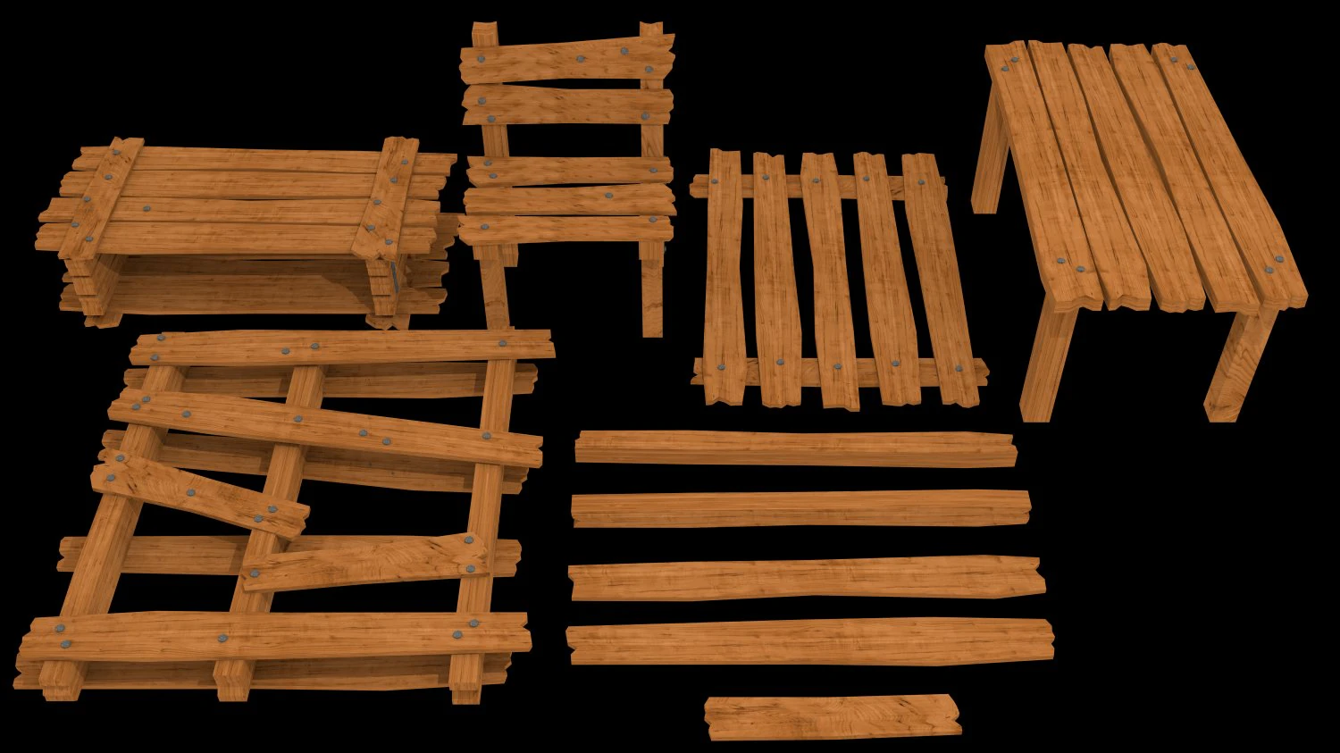 game props pack - filler pack - vr - ar - low-poly 3D Model .c4d .max .obj .3ds .fbx .stl .blend