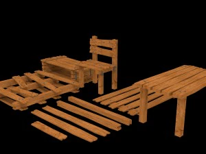 game props pack - filler pack - vr - ar - low-poly 3D Model