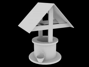 medieval well lowpoly vr - ar - low-poly 3D Model