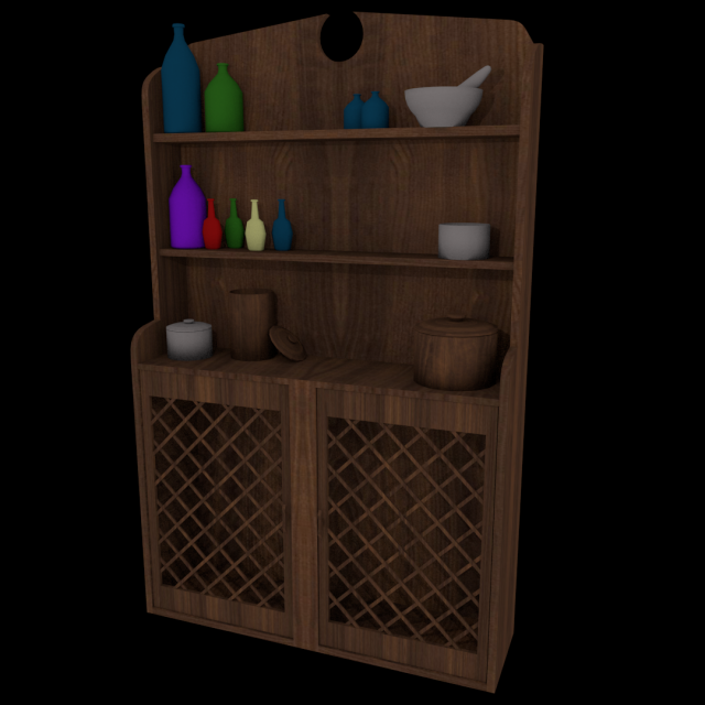 old closet shelf vr - ar - low-poly 3D मॉडल .c4d .max .obj .3ds .fbx .stl .blend 
