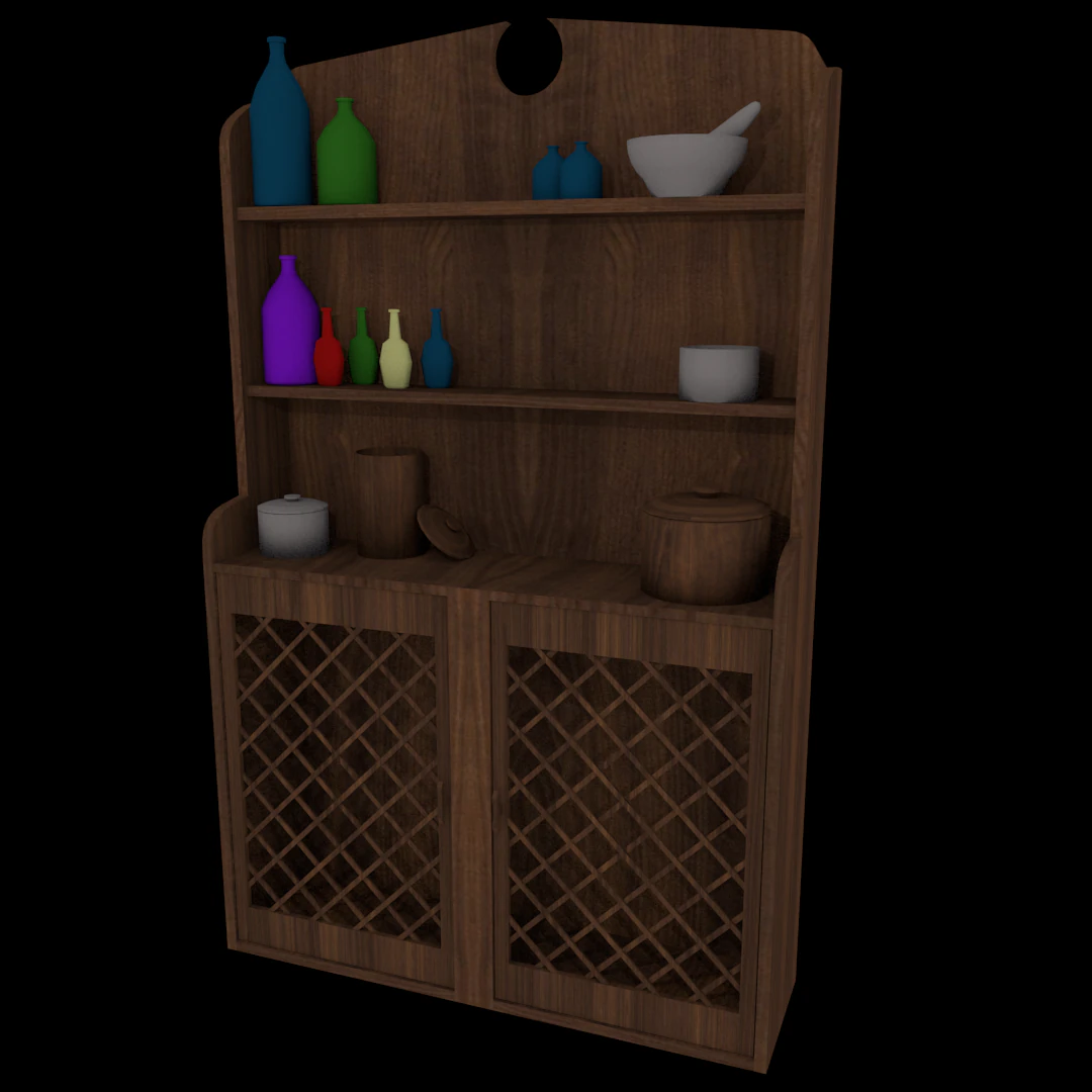 old closet shelf vr - ar - low-poly 3D Model .c4d .max .obj .3ds .fbx .stl .blend 