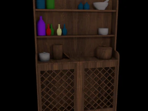 old closet shelf vr - ar - low-poly 3D Model