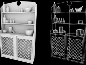 old closet shelf vr - ar - low-poly 3D Model