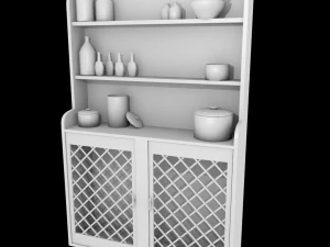 old closet shelf vr - ar - low-poly 3D Model