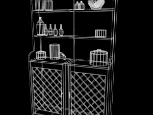 old closet shelf vr - ar - low-poly 3D Model