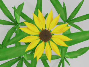 small flower low-poly 3D Model